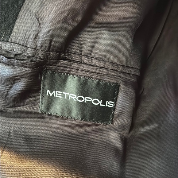 Men's Black Wool Overcoat - Picture 2 of 3